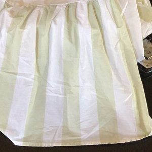 SIMPLY SHABBY CHIC green/white striped bed skirt